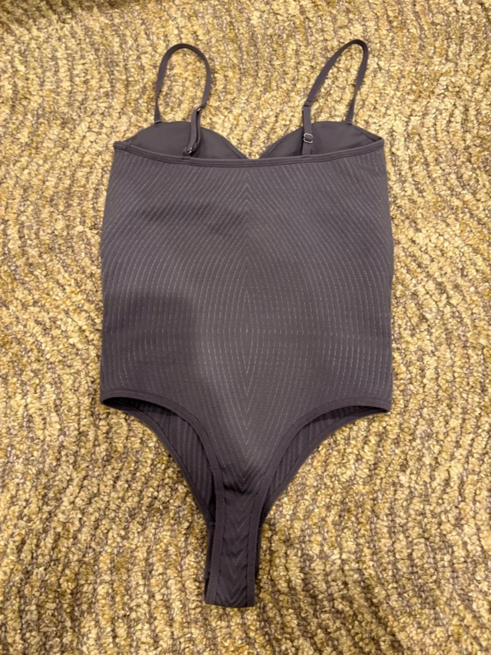 Dynamite Charcoal Ribbed Sweetheart Bodysuit - Picture 5 of 5